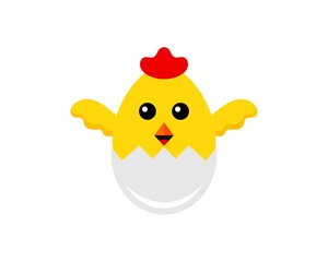 Cute chick in the egg