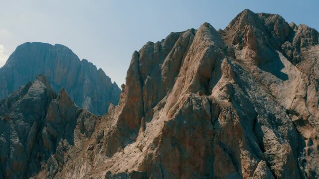 Aerial view of Anti-Taurus Mountains. The Anti-Taurus Mountains are a mountain range in southern and eastern Turkey, curving northeast from the Taurus Mountains. 