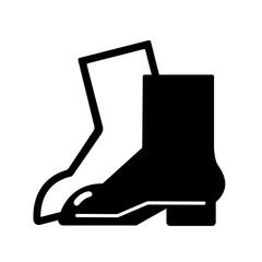 Foot Protection Black Icon,Vector Illustration, Isolated On White Background Label. EPS10
