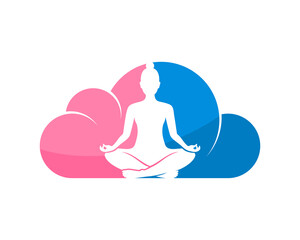 Woman meditation inside the cloud