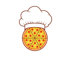 Pizza with chef hat logo