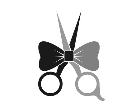 Scissor with butterfly tie