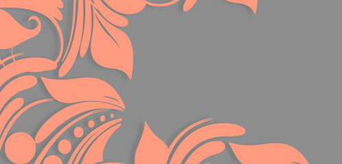 color swirl floral design on the gray backdrop.