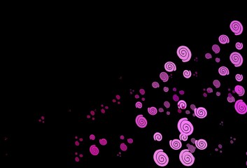Dark Pink vector template with bubble shapes.