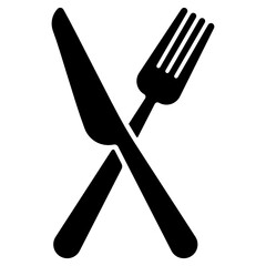 Knife and fork symbol. Dinner service vector icon