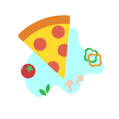 Slices of pizza. Fast food design.