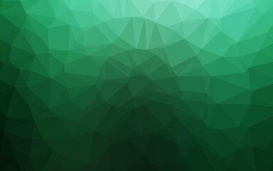 Dark Green vector polygon abstract background. A vague abstract illustration with gradient. New texture for your design.