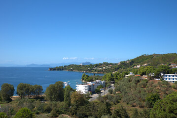 Fototapeta na wymiar beautiful and idyllic landscape in the area of ​​Kolios on the island of Skiathos