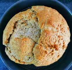 Close of a Wholegrain homemade Bread Baked