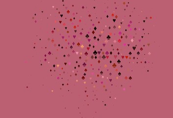 Light Red, Yellow vector cover with symbols of gamble.