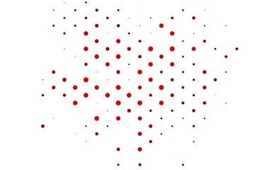 Light Red vector pattern with spheres. Glitter abstract illustration with blurred drops of rain. Design for business adverts.
