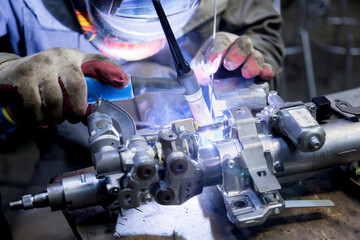 TIG welding of aluminum part for a passenger car