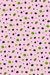 Background from isolated brambles. Group of tasty ripe blackberry isolated on pink background. modern backround of falling blackberry or bramble.