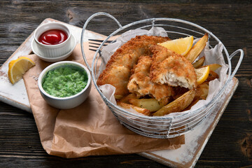 British traditional cuisine fish and chips