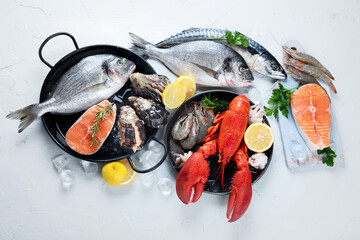 Raw fish and seafood