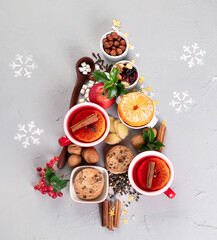 Christmas Tree made of holiday food