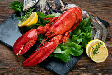 Freshly boiled lobster