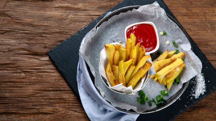 Homemade baked potato fries
