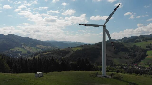 Flying forward to wind turbine
