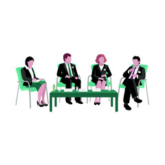 Public speaking in office illustration