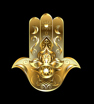 Gold Hamsa hand