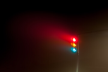 traffic lights in thick fog