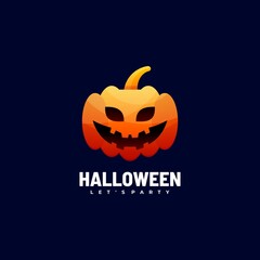 Vector Logo Illustration Halloween Gradient Colorful Style.