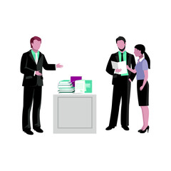 Obraz premium Public speaking in office illustration