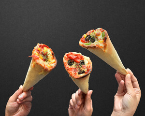 Organics and delicious pizza cones with a crunchy thin crust, lots of melted cheese, fresh...