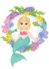 Beautiful Little  Mermaid Underwater world