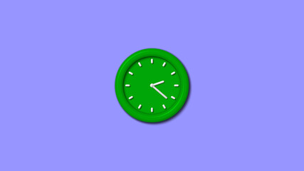 Amazing green color 3d wall clock isolated on blue light background,wall clock,3d wall clock