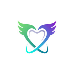 tooth and wings for dental care logo design