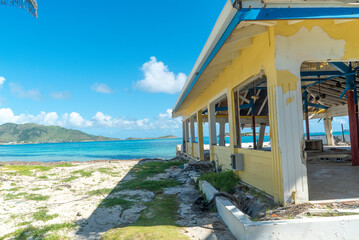 Damage abandon homes as a result of hurricanes and storms hitting the Caribbean island of St.Maarten