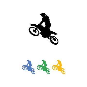 Colorful Silhouette of Freestyle motocross
