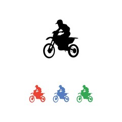 Colorful Silhouette of Freestyle motocross
