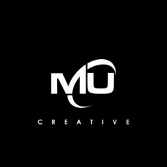 MU Letter Logo Design Template Vector
