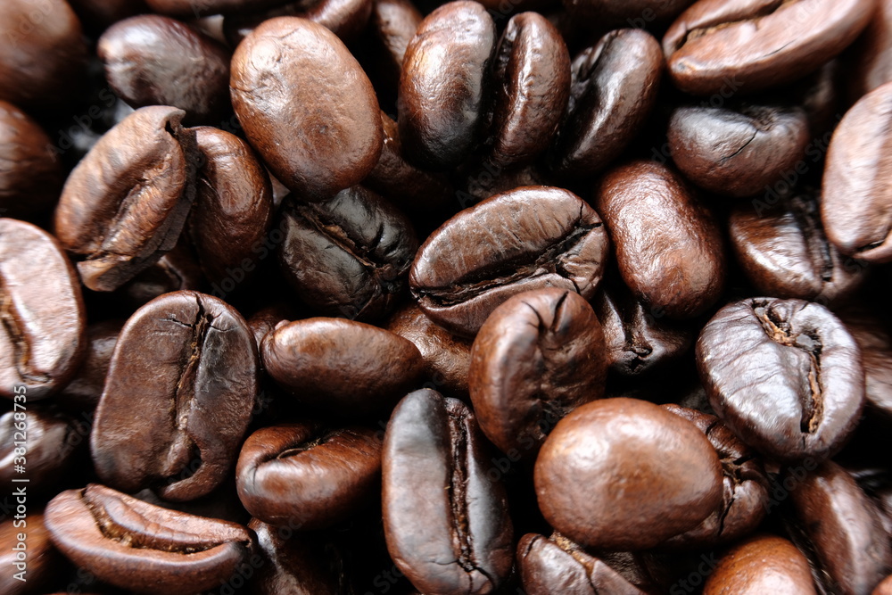 Canvas Prints close up roast coffee bean background and texture