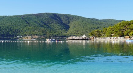 Beautiful Chic bay of emerald Aegean Sea Paradise