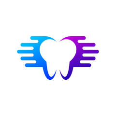 tooth and hand for dental care logo design