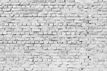 White grunge brick wall background. Empty texture