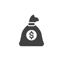 Dollar money bag vector icon. filled flat sign for mobile concept and web design. Bank money bag glyph icon. Symbol, logo illustration. Vector graphics