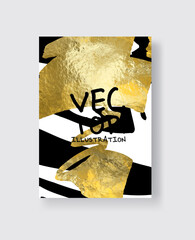 Vector Black White and Gold Design Templates for Brochures.