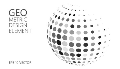 Abstract vector graphic element , halftone style , for web design, presentation, business card, invitation, poster, cover, landing page.