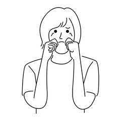 Illustration of sad depressed girl