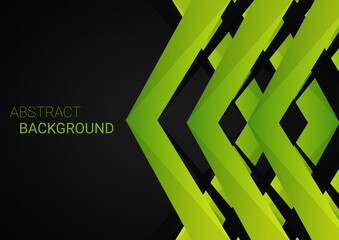 Geometry shapes green lines on dark background