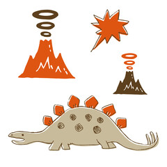 ゆるいステゴサウルスのイラスト © Tabata Art Studio