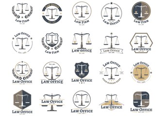 set of law firm design icons