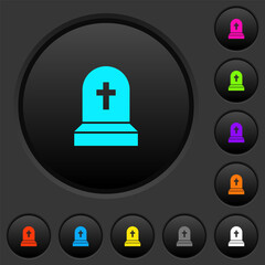 Tombstone with cross dark push buttons with color icons