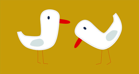 vector illustration of two birds