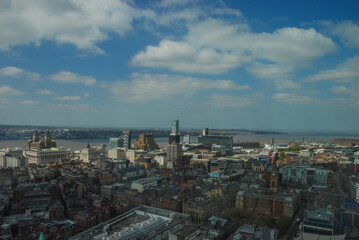 Fototapeta na wymiar The urban skyline of the city of Liverpool, UK